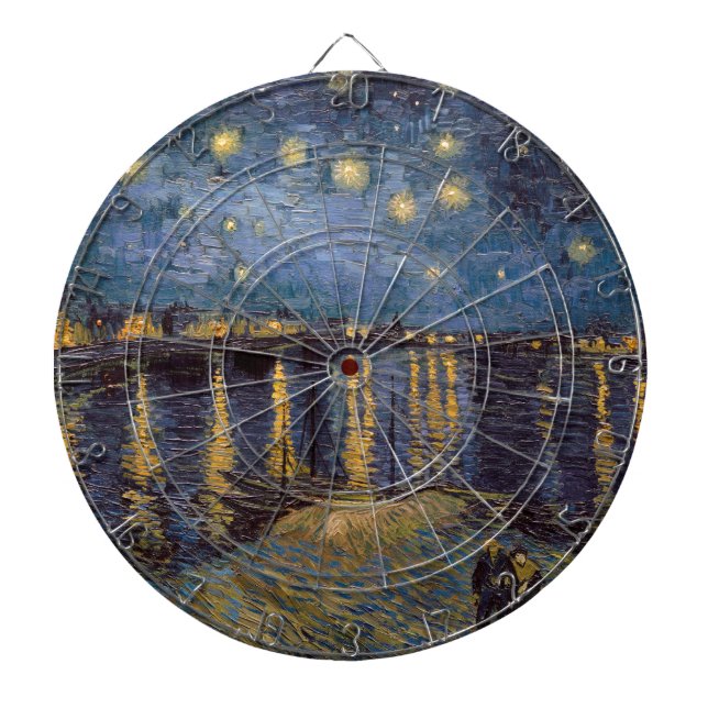 Starry Night Over Rhone River von Vincent Van Gogh Dartscheibe (vorne)