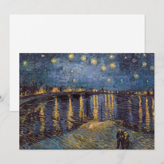 Starry Night Over Rhone River von Vincent Van Gogh Einladung (Vorne/Hinten)
