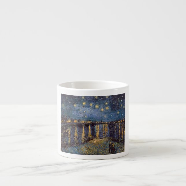 Starry Night Over Rhone River von Vincent Van Gogh Espressotasse (Vorderseite)