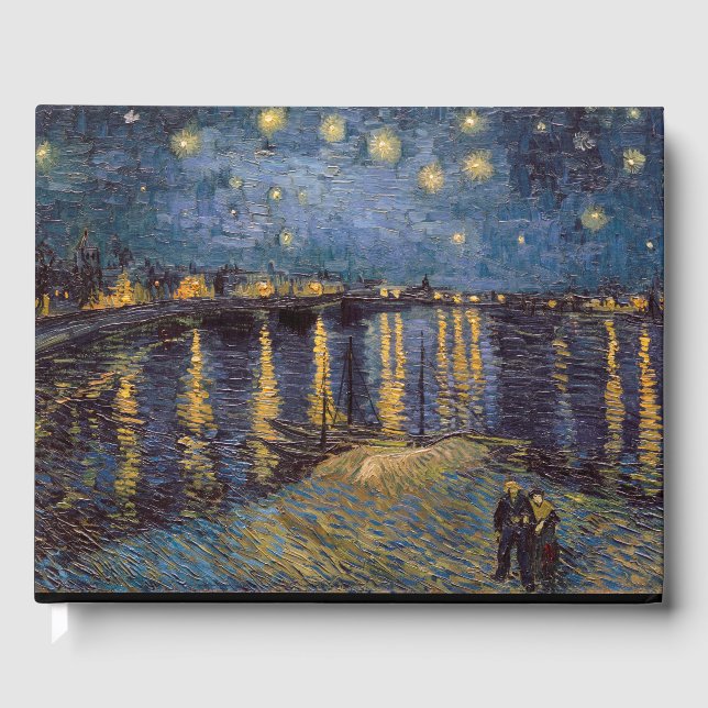 Starry Night Over Rhone River von Vincent Van Gogh Gästebuch (Vorderseite)