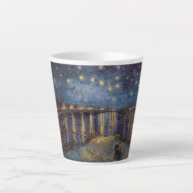 Starry Night Over Rhone River von Vincent Van Gogh Milchtasse (Vorderseite)