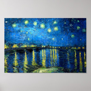 Starry Night Over the Rhone (1888) Van Gogh Art Poster