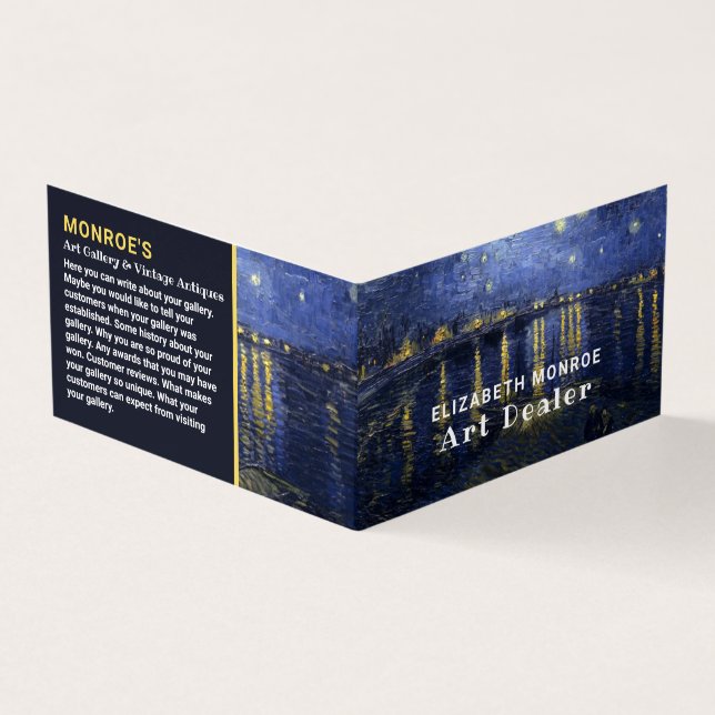 Starry Night Over the Rhone, Art Dealer, im Detail Visitenkarten (Vorderseite)