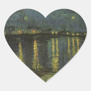 Starry Night Over the Rhone Herz-Aufkleber