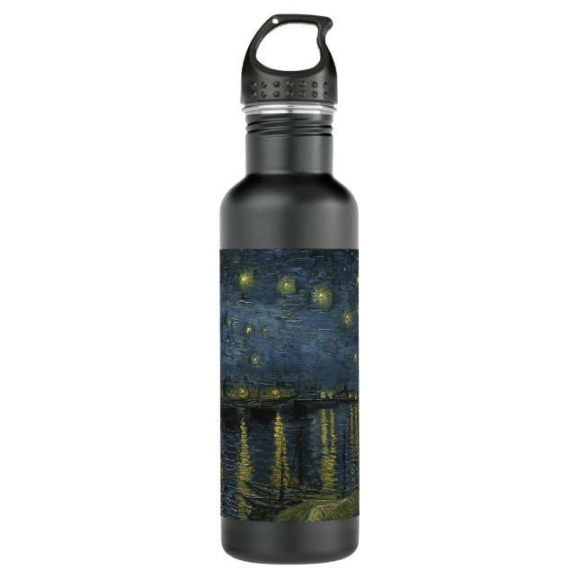 Starry Night Over the Rhône, Ölgemälde Van Gogh Edelstahlflasche (Vorderseite)