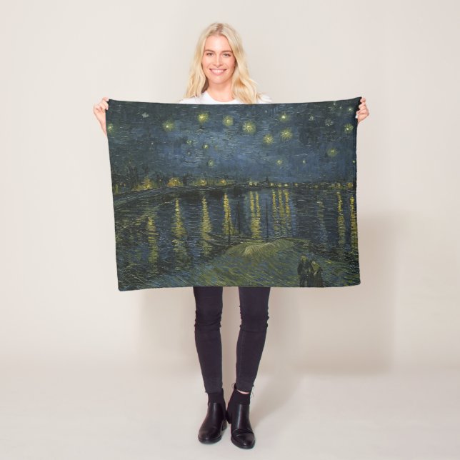 Starry Night Over the Rhône, Ölgemälde Van Gogh Fleecedecke (Beispiel)