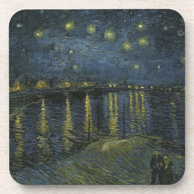 Starry Night Over the Rhône, Ölgemälde Van Gogh Getränkeuntersetzer (Vorderseite)