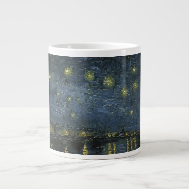 Starry Night Over the Rhône, Ölgemälde Van Gogh Jumbo-Tasse (Vorderseite)