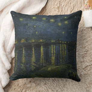 Starry Night Over the Rhône, Ölgemälde Van Gogh Kissen