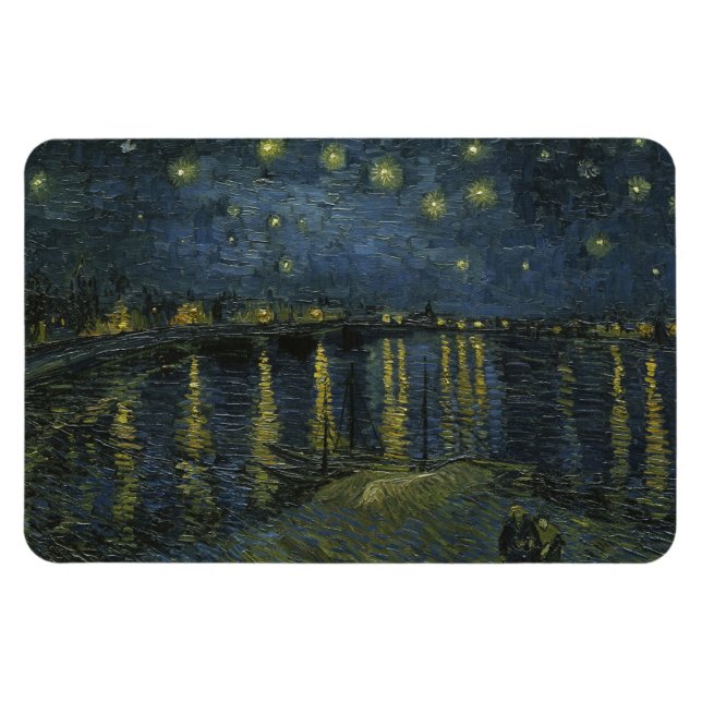 Starry Night Over the Rhône, Ölgemälde Van Gogh Magnet (Horizontal)