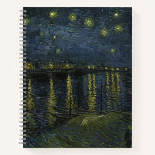 Starry Night Over the Rhône, Ölgemälde Van Gogh Notizbuch