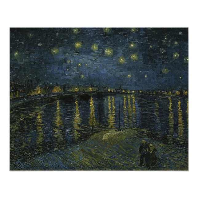 Starry Night Over the Rhône, Ölgemälde Van Gogh Poster (Vorderseite)