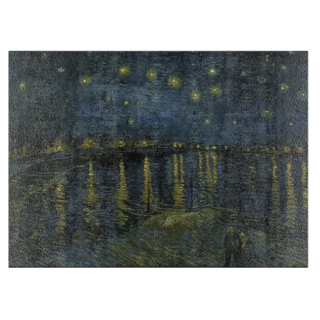 Starry Night Over the Rhône, Ölgemälde Van Gogh Schneidebrett (Vorderseite)