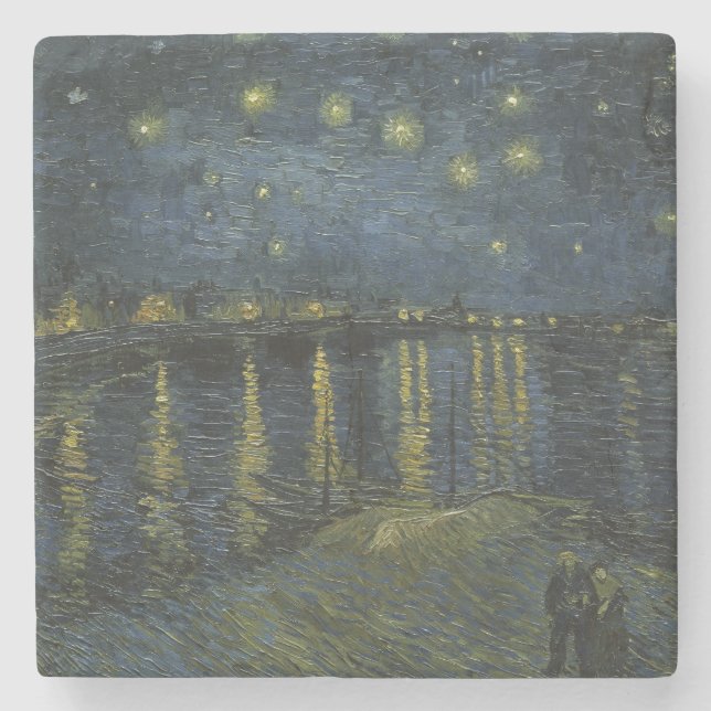 Starry Night Over the Rhône, Ölgemälde Van Gogh Steinuntersetzer (Vorderseite)