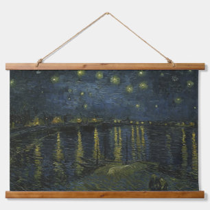 Starry Night Over the Rhône, Ölgemälde Van Gogh Wandteppich Mit Holzrahmen