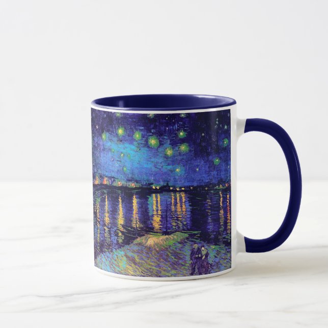 Starry Night Over the Rhone Van Gogh Fine Art Tasse (Rechts)