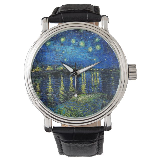 Starry Night Over the Rhone von Vincent Van Gogh Armbanduhr (Vorderseite)