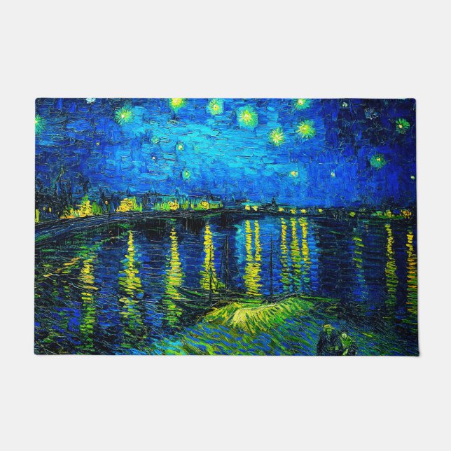 Starry Night Over the Rhone von Vincent Van Gogh Fußmatte (Vorderseite)