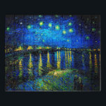 Starry Night Over the Rhone von Vincent Van Gogh Puzzle<br><div class="desc">Starry Night Over the Rhone von Vincent Van Gogh. Das ist ein altes Meisterwerk des niederländischen Meisters Vincent Van Gogh. Dieses schöne Bild hat eine schöne, lebendige, gesättigte Farbe. Vincent Van Gogh war ein niederländischer Postimpressionist. Dieses Gemälde wurde an den Ufern der Rhone in Frankreich gemalt. Dieses Bild ist öffentlich...</div>