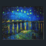 Starry Night Over the Rhone von Vincent Van Gogh Puzzle<br><div class="desc">Starry Night Over the Rhone von Vincent Van Gogh. Das ist ein altes Meisterwerk des niederländischen Meisters Vincent Van Gogh. Dieses schöne Bild hat eine schöne, lebendige, gesättigte Farbe. Vincent Van Gogh war ein niederländischer Postimpressionist. Dieses Gemälde wurde an den Ufern der Rhone in Frankreich gemalt. Dieses Bild ist öffentlich...</div>