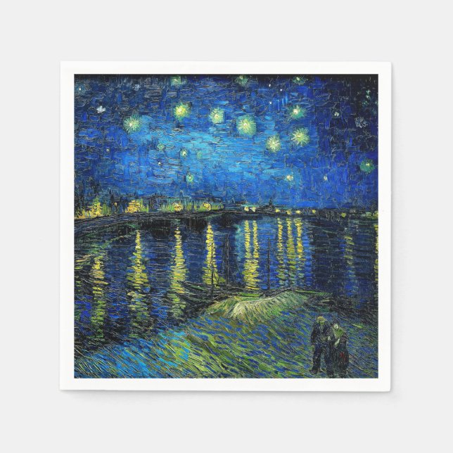 Starry Night Over the Rhone von Vincent Van Gogh Serviette (Vorderseite)