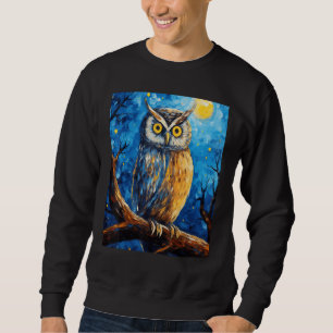 Starry Night Owl van Gogh Gemälde Sweatshirt