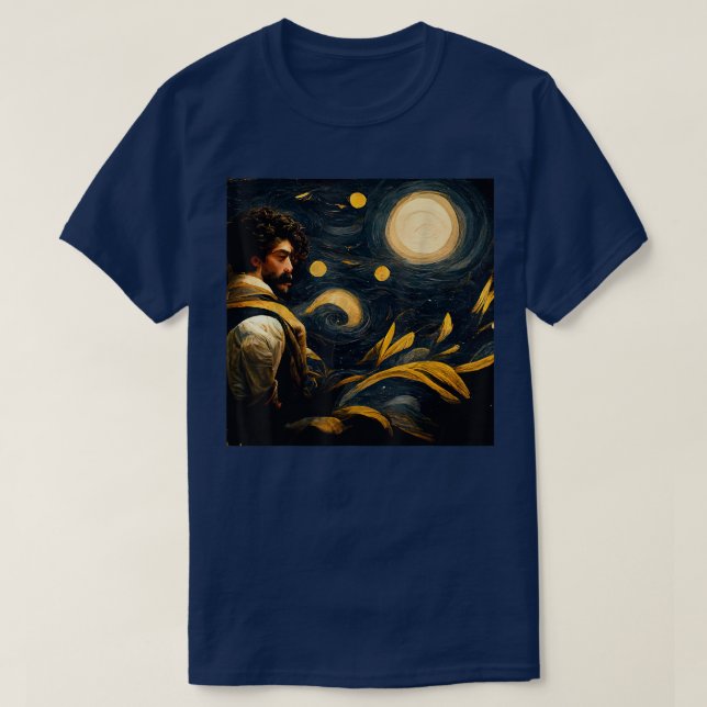 Starry Night Painter Art Moonlight T-Shirt (Design vorne)