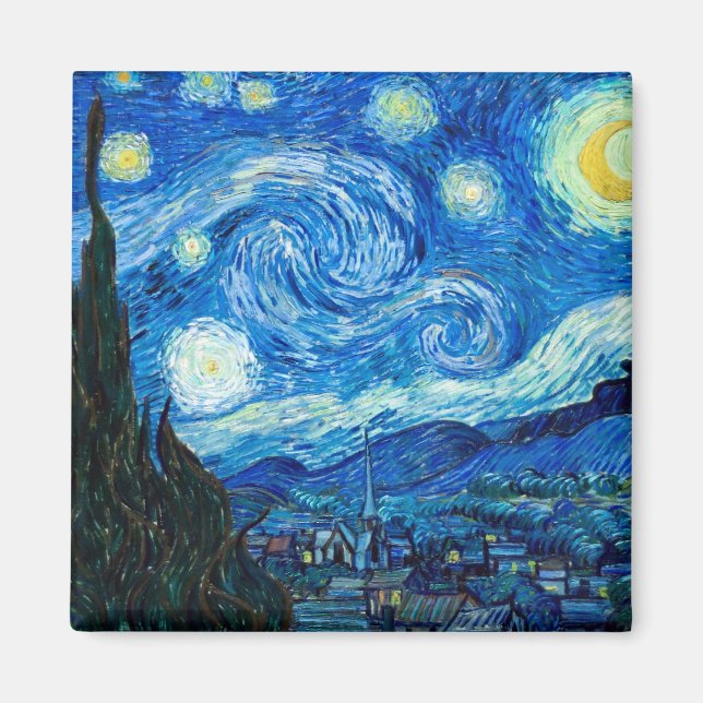 Starry Night Painting by Painter Vincent Van Gogh Magnet (Vorne)