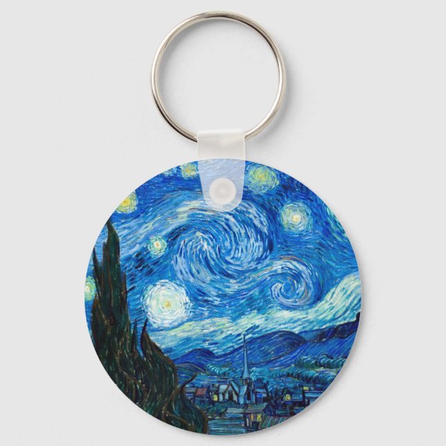 Starry Night Painting by Painter Vincent Van Gogh Schlüsselanhänger (Vorderseite)