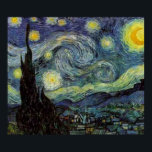 Starry Night Painting by van Gogh Poster<br><div class="desc">Post-Beeinonist Landscape Painting by Vincent van Gogh - Classic Masterpices</div>