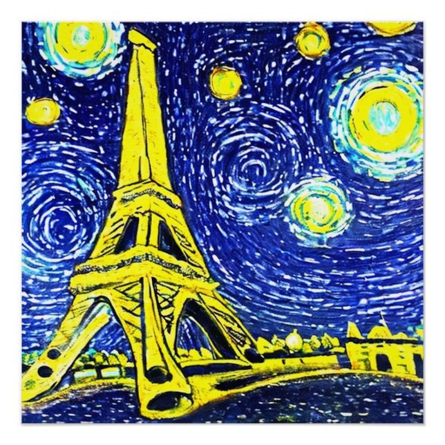 Starry Night Paris Frankreich Poster (Vorderseite)
