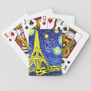 Starry Night Paris Frankreich Spielkarten