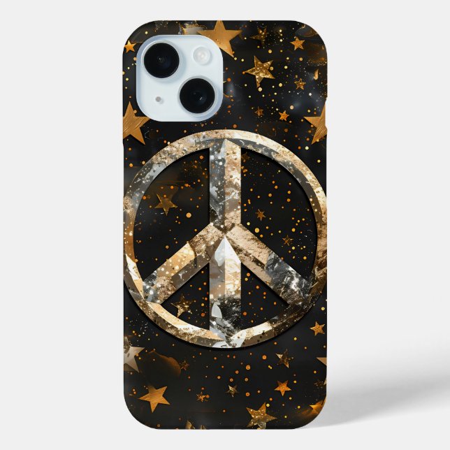 Starry Night Peace Symbol Phone Case (Rückseite)