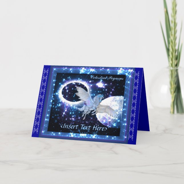 Starry Night Pegasus Grußkarte Karte (Vorderseite)