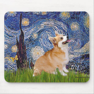 Starry Night - Pembroke Welsh Corgi 7b Mousepad