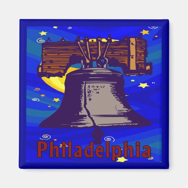 Starry Night Philadelphia Liberty Bell Magnet (Vorne)