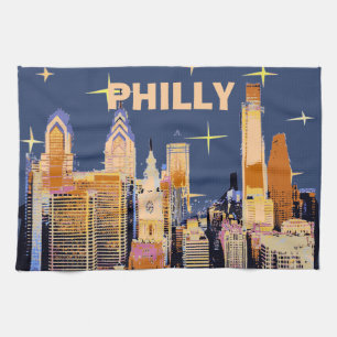 Starry Night Philadelphia, personalisieren Geschirrtuch