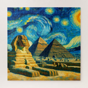 Starry Night Pyramids Sphinx Ägypten