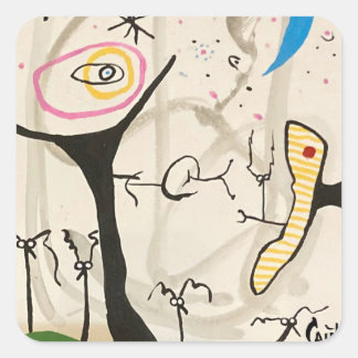 STARRY NIGHT QUADRATISCHER AUFKLEBER