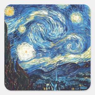Starry Night Quadratischer Aufkleber