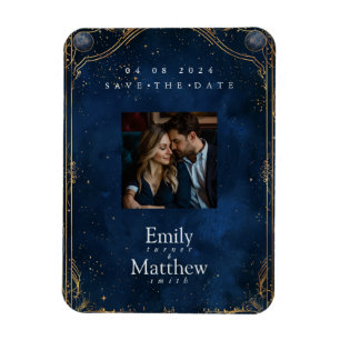 Starry Night Romance Wedding speichern das Datum Magnet