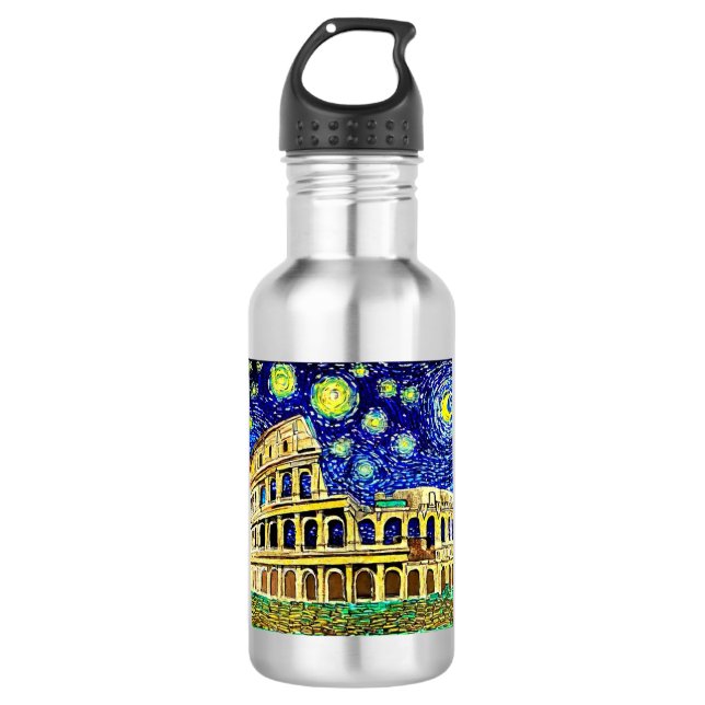Starry Night Rome Italien Edelstahlflasche (Vorderseite)
