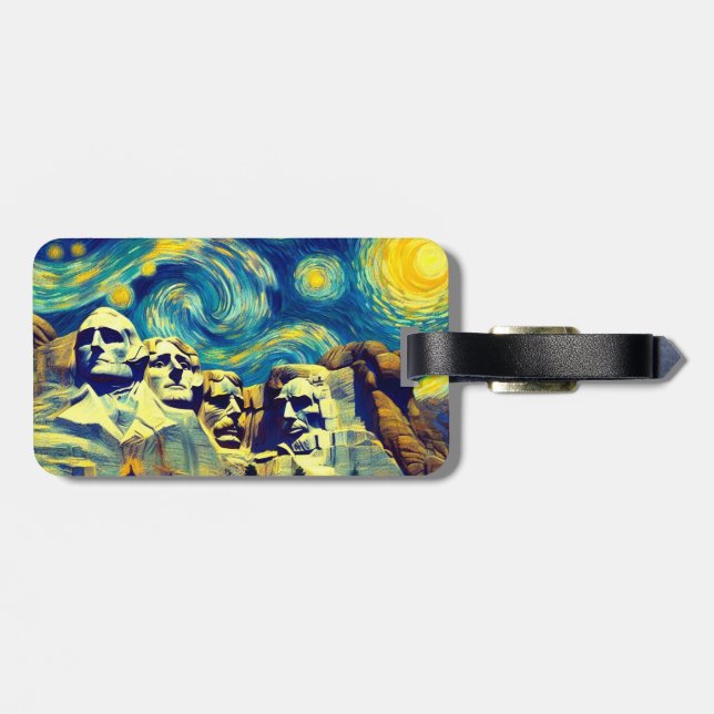 Starry Night Rushmore South Dakota Gepäckanhänger (Rückseite horizontal)