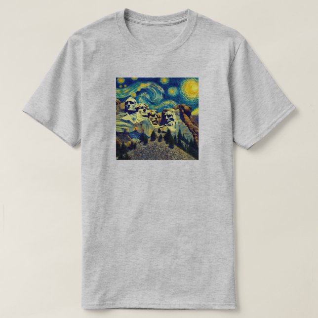 Starry Night Rushmore South Dakota T-Shirt (Design vorne)