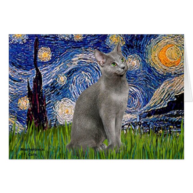 Starry Night - Russian Blue cat (Devant horizontal)