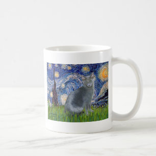 Starry Night - Russian Blue cat 2 Kaffeetasse