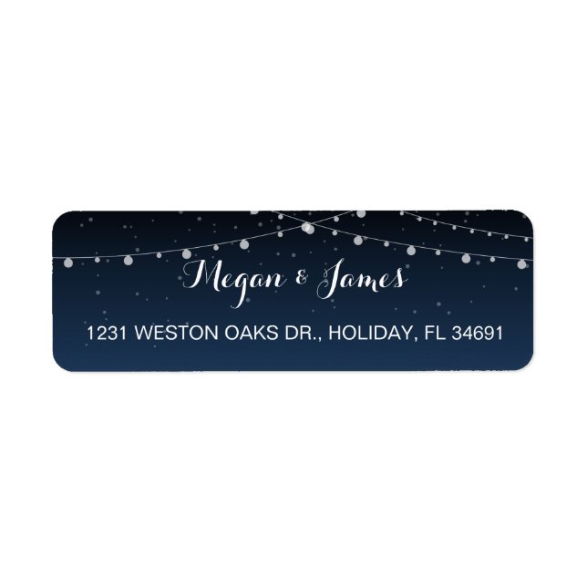 Starry Night Rustic Wedding Address Label (Vorne)
