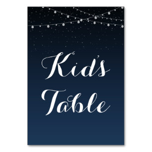 Starry Night Rustic Wedding Kids Table Sign Tischnummer