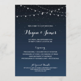 Starry Night Rustic Wedding Program Programm