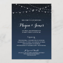 Starry Night Rustic Wedding Programme